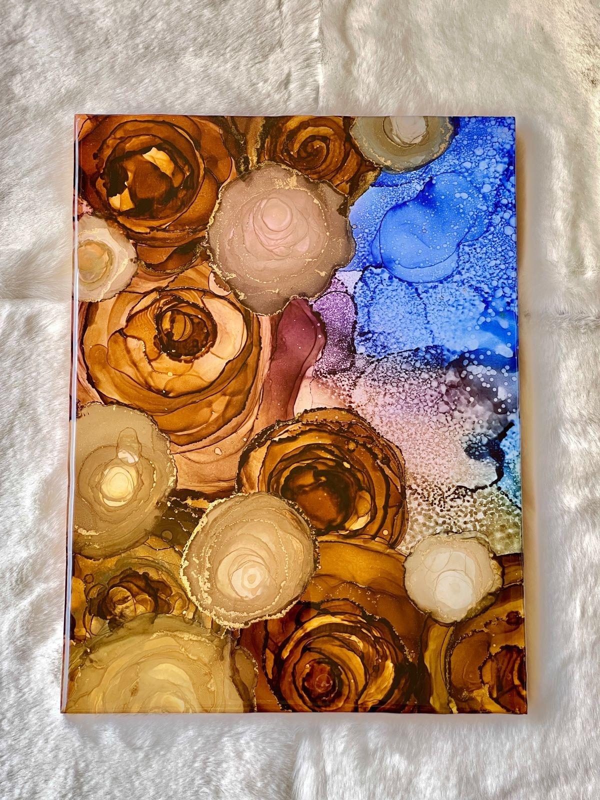 ‘Eve’s Garden’ Alcohol Ink and Resin Art on Wood Panel